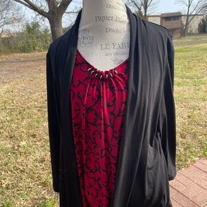 Croft & Barrow Black and Red Cardigan